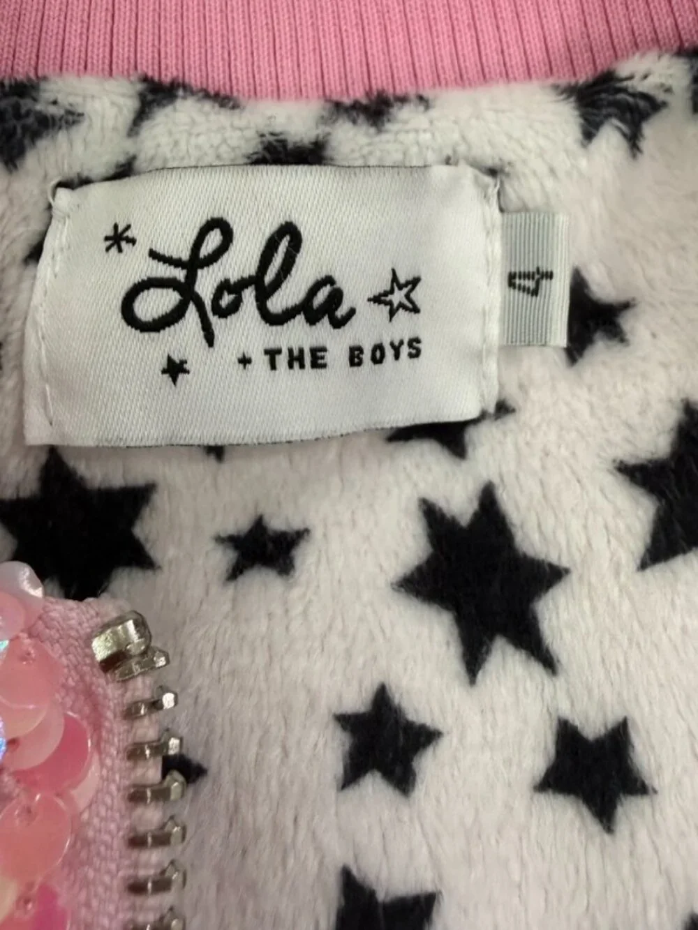 Lola + The Boys Girls Pink Sequin Unicorn Bomber Jacket Zip Front Size 4